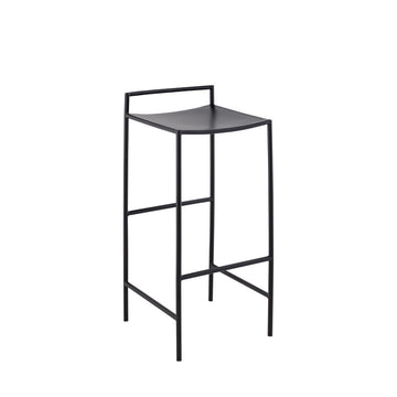 Svelte 30" Coastal Contemporary Iron Saddle-Seat Low-Back Bar Stool with Foot Rest - JONATHAN Y